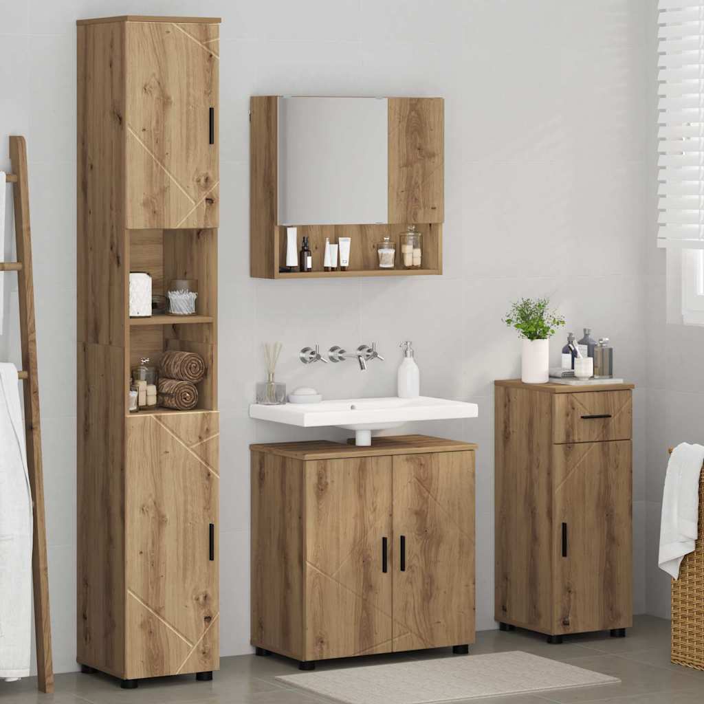 Bathroom Furniture Set 4 pcs Artisan oak 61 x 35 x 64 cm