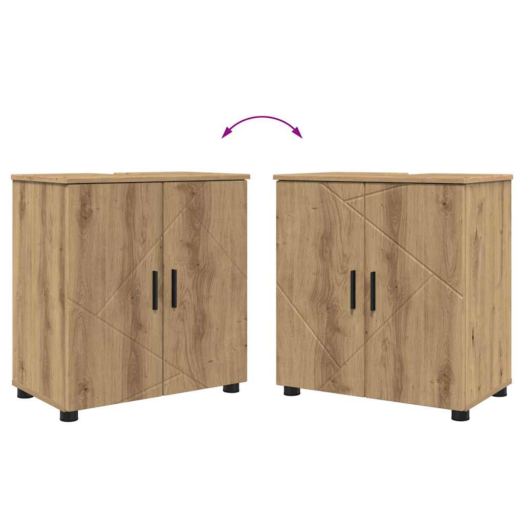 Bathroom Furniture Set with Drawer with Door 4 pcs Artisan Oak