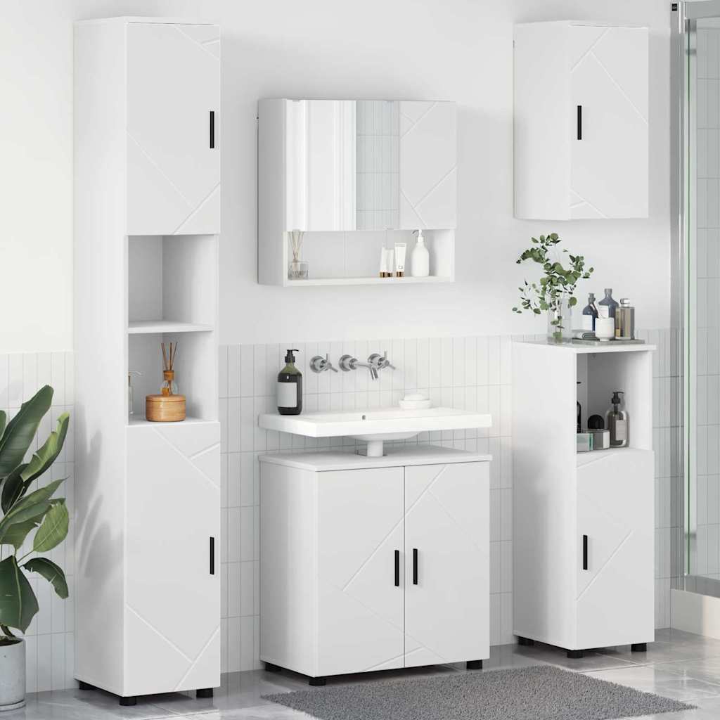 Bathroom Furniture Set Wall-mounted 5 pcs White 61 x 35 x 64 cm