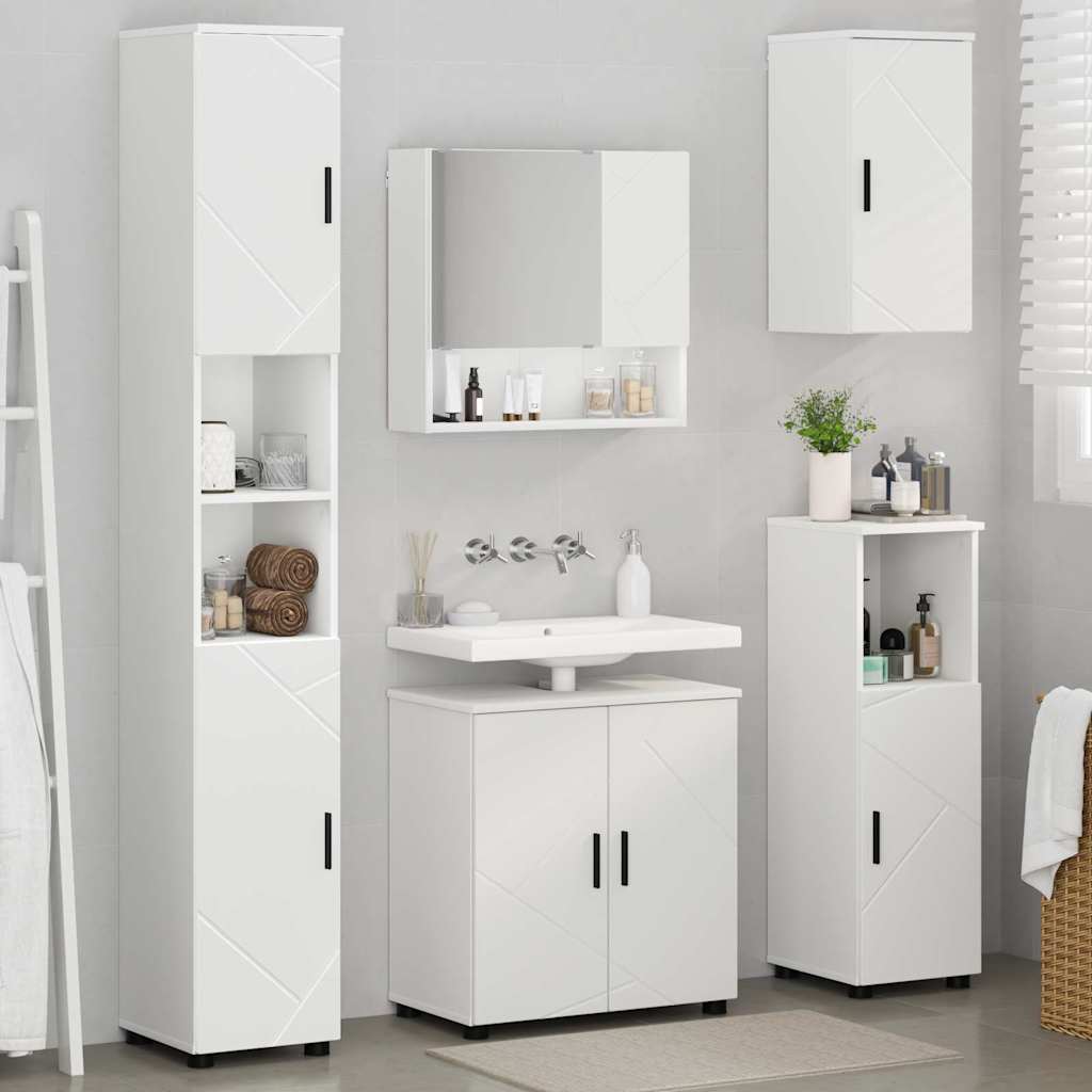 Bathroom Furniture Set Wall-mounted 5 pcs White 61 x 35 x 64 cm