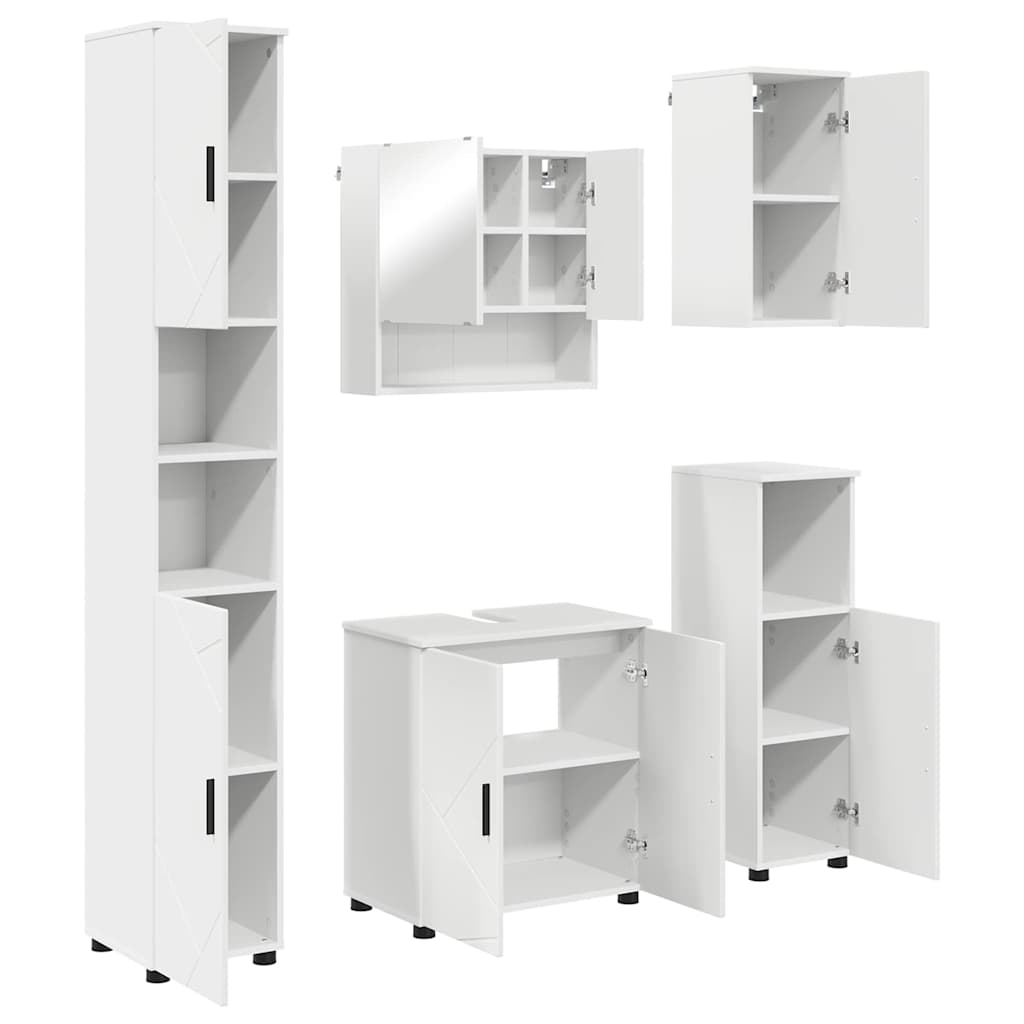 Bathroom Furniture Set Wall-mounted 5 pcs White 61 x 35 x 64 cm