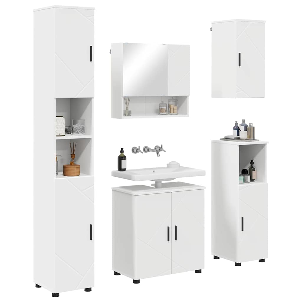 Bathroom Furniture Set Wall-mounted 5 pcs White 61 x 35 x 64 cm
