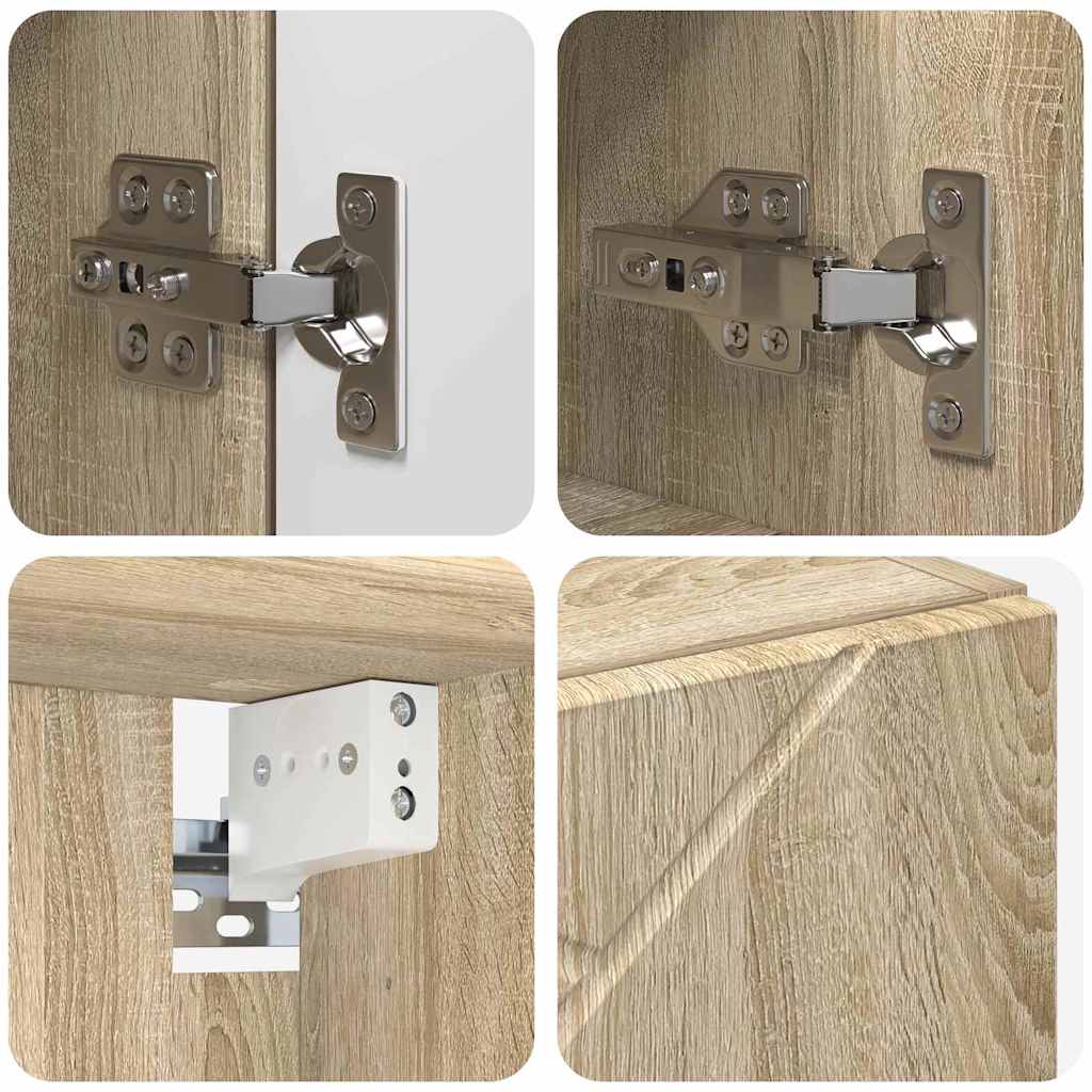 Bathroom Furniture Set 5 pcs Sonoma Oak Engineered wood & Metal