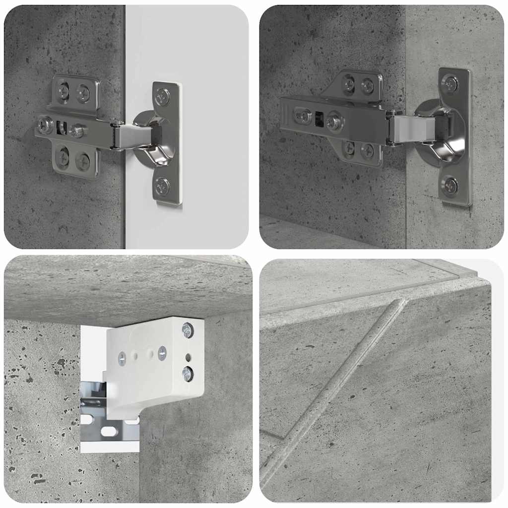 Bathroom Furniture Set Wall-mounted 5 pcs Concrete Grey