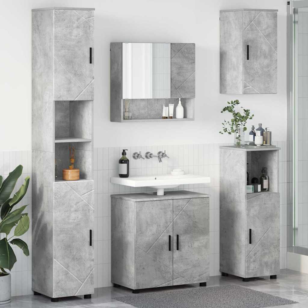 Bathroom Furniture Set 5 pcs Concrete grey 61 x 35 x 64 cm