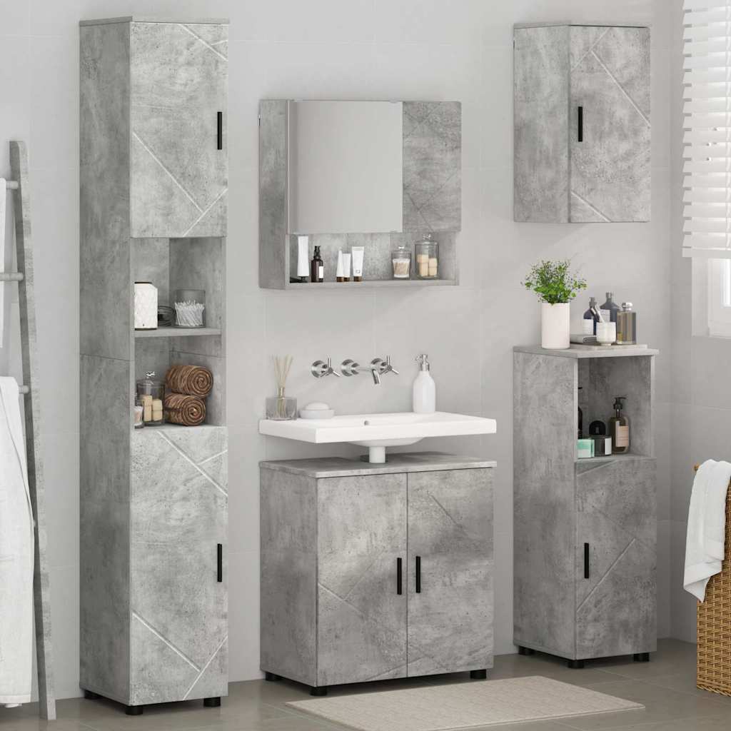 Bathroom Furniture Set 5 pcs Concrete grey 61 x 35 x 64 cm