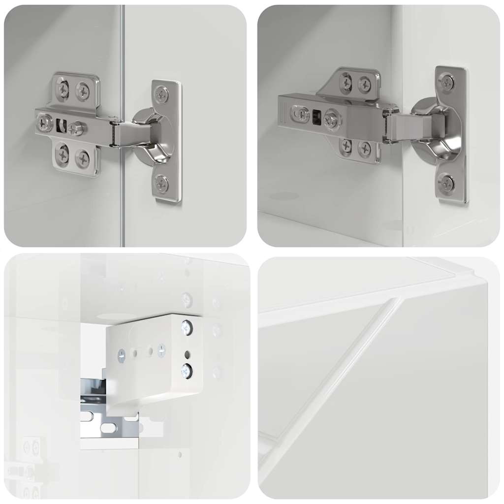 Bathroom Furniture Set Wall-mounted 5 pcs High Gloss White