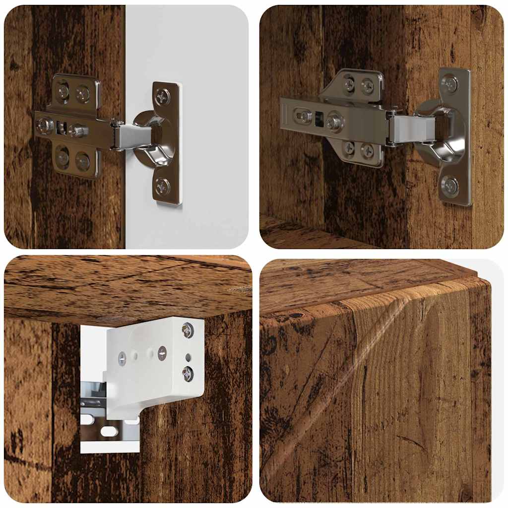 Bathroom Furniture Set with Door 5 pcs Old wood 61 x 35 x 64 cm