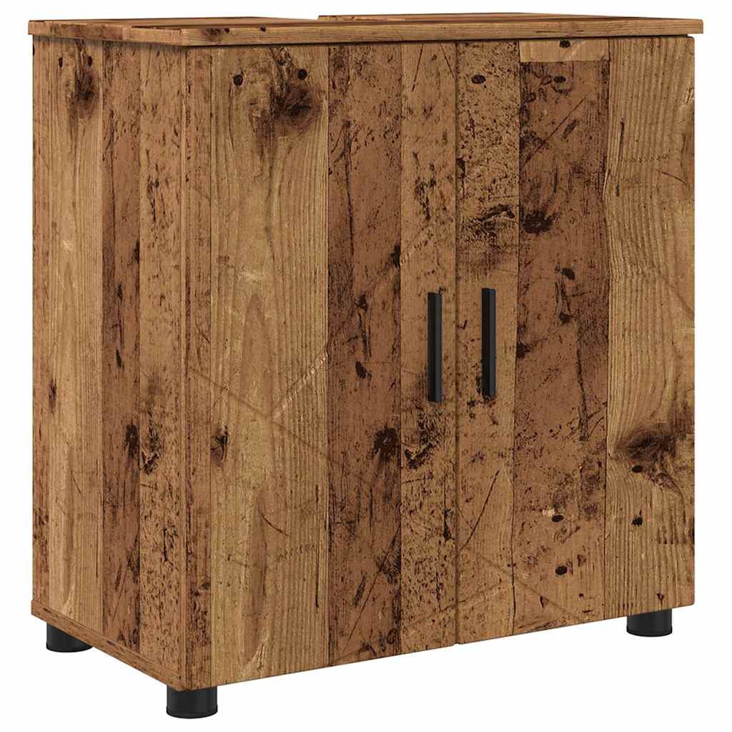 Bathroom Furniture Set with Door 5 pcs Old wood 61 x 35 x 64 cm