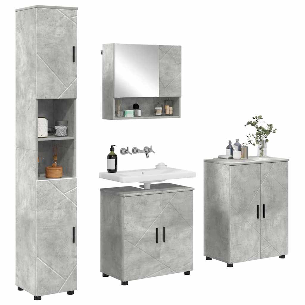 Bathroom Furniture Set 4 pcs Concrete grey 61 x 35 x 64 cm