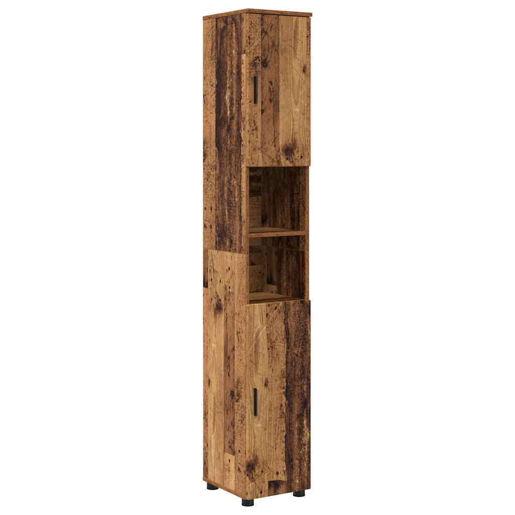 Bathroom Furniture Set with Door 4 pcs Old wood 61 x 35 x 64 cm