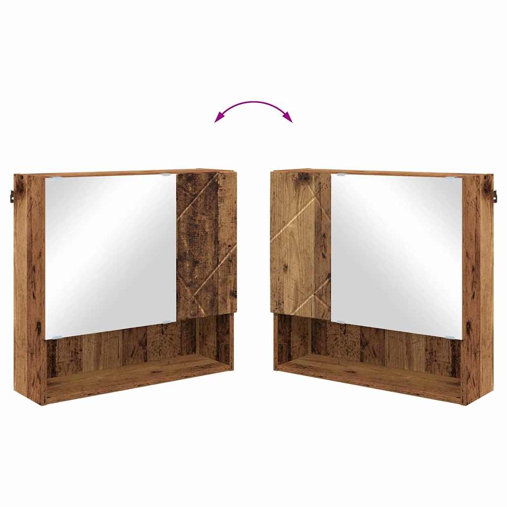 Bathroom Furniture Set with Door 4 pcs Old wood 61 x 35 x 64 cm