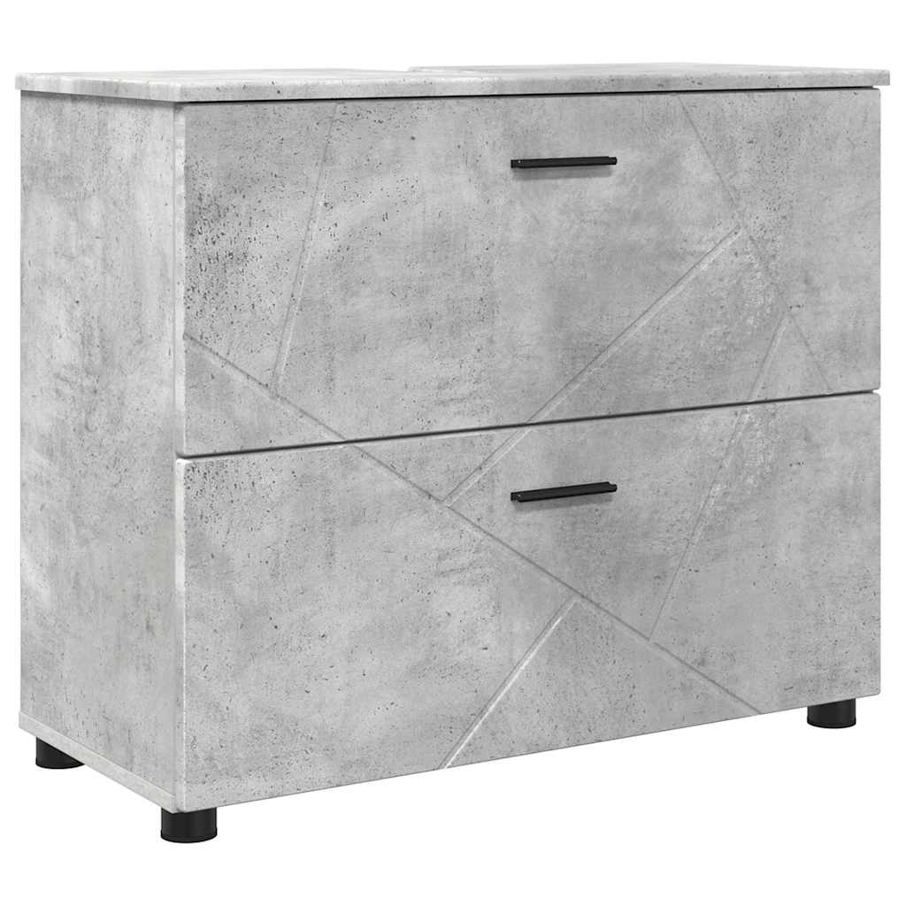 Bathroom Furniture Set 2 pcs Concrete grey 76.5 x 35 x 64 cm