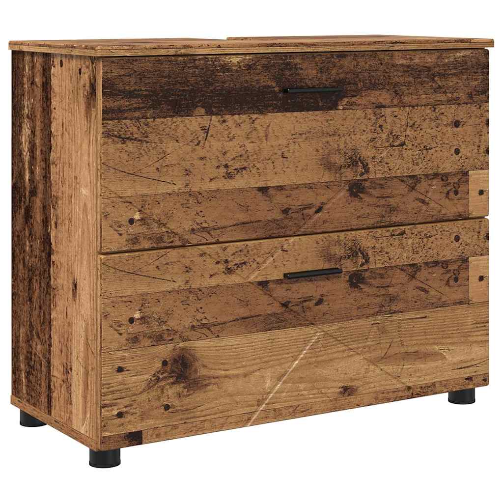 Bathroom Furniture Set 2 pcs Old wood 76.5 x 35 x 64 cm