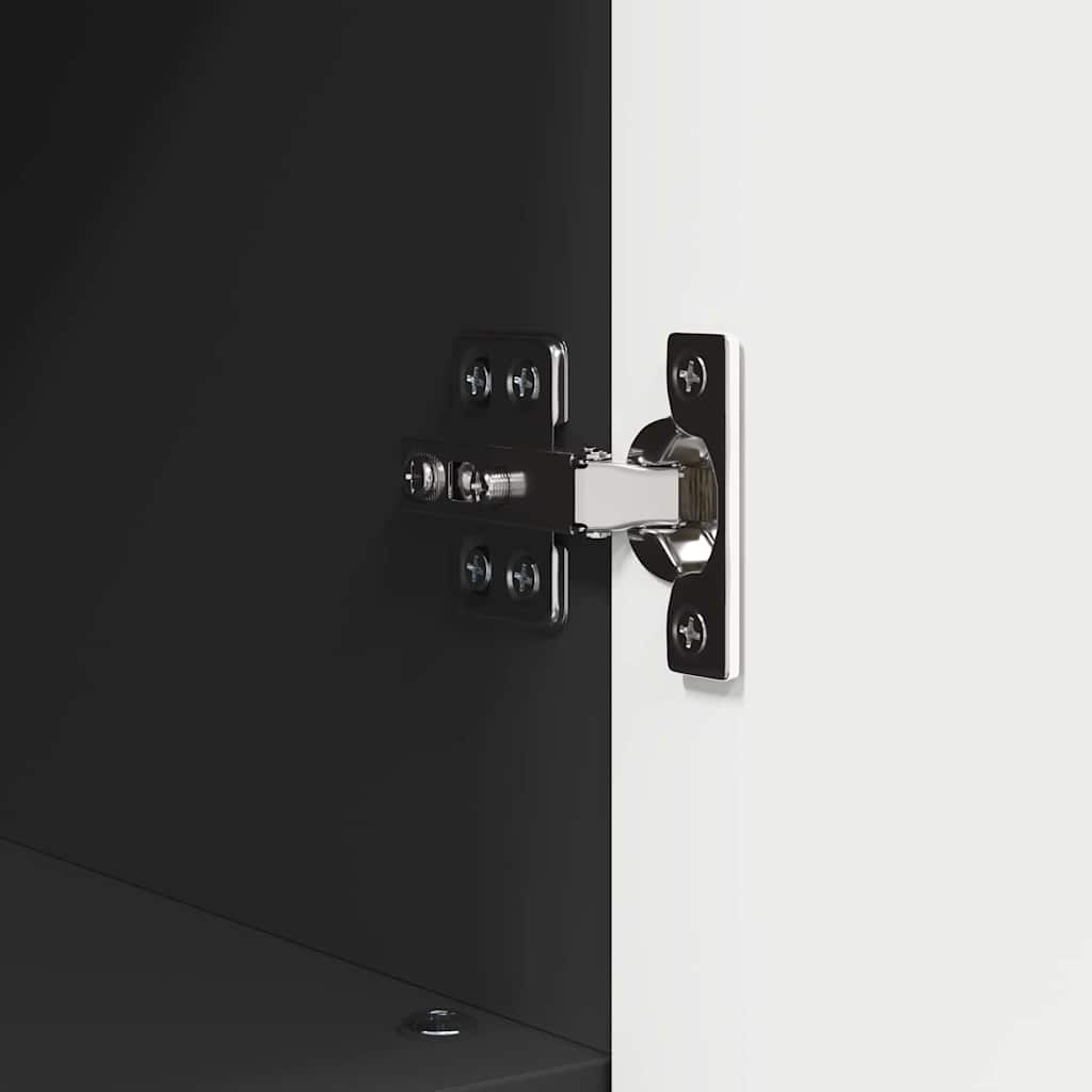 Bathroom Furniture Set 3 pcs Black Engineered Wood and Metal