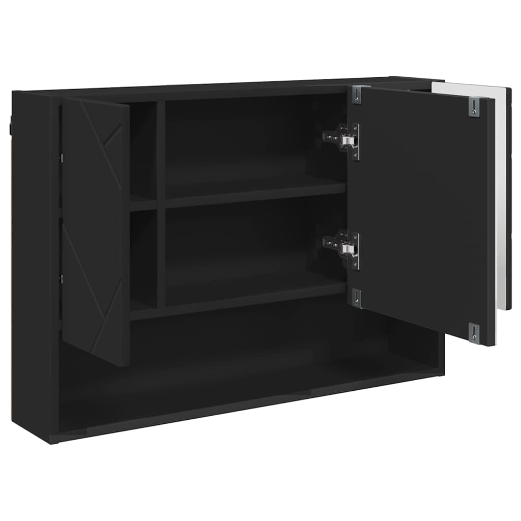 Bathroom Furniture Set with Shelf 3 pcs Black 76.5 x 35 x 64 cm