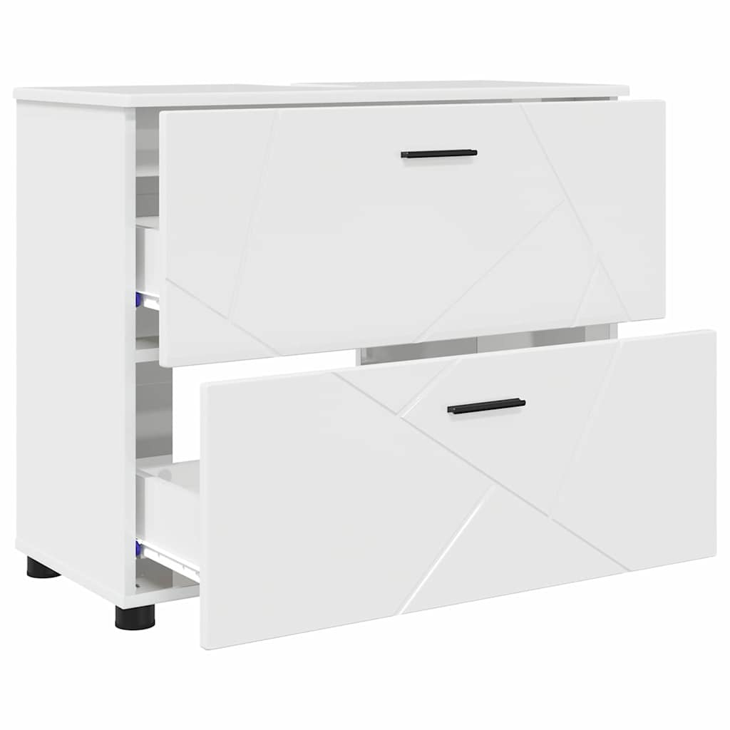 Bathroom Furniture Set 3 pcs High gloss white 76.5 x 35 x 64 cm