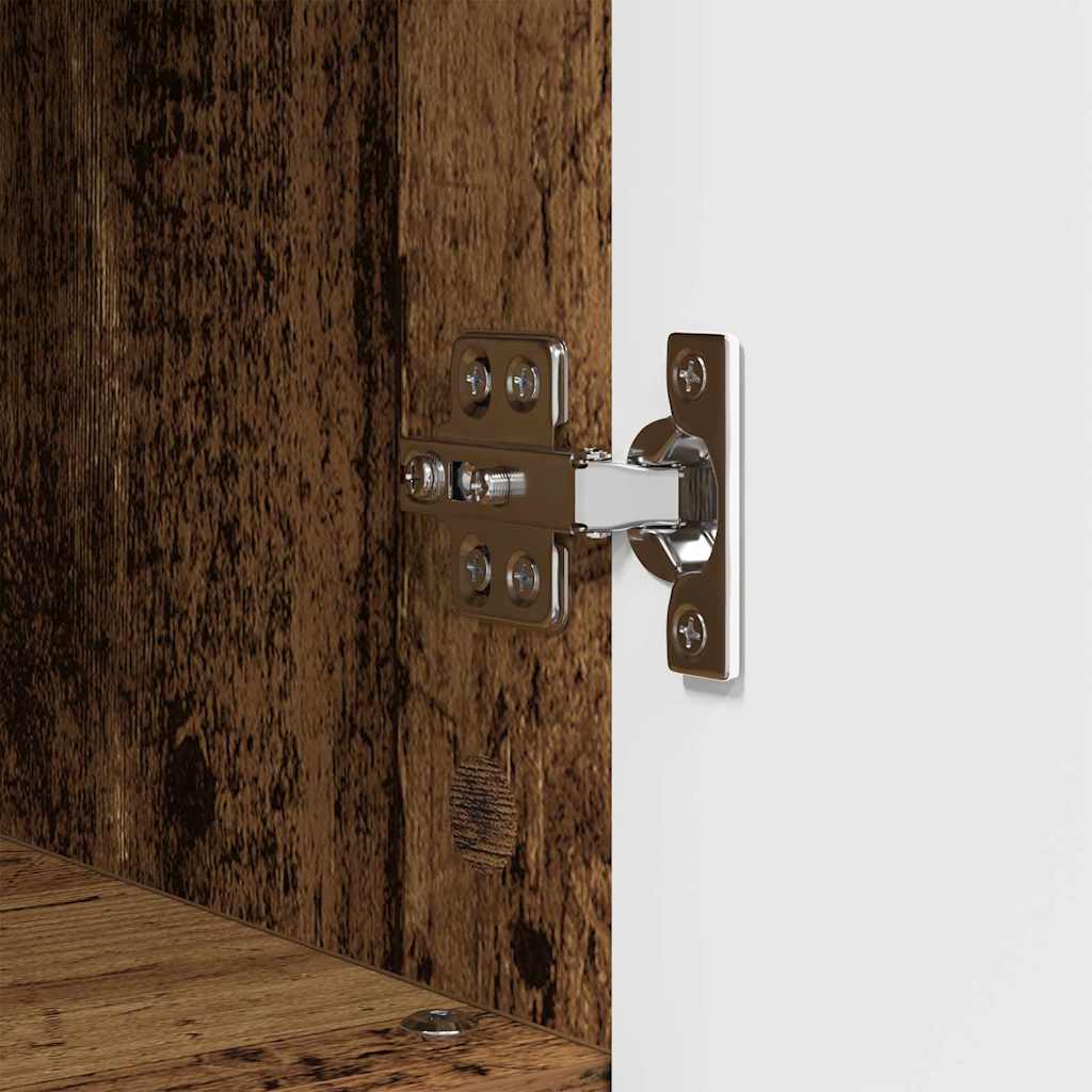 Bathroom Furniture Set 3 pcs Old Wood Engineered Wood and Metal