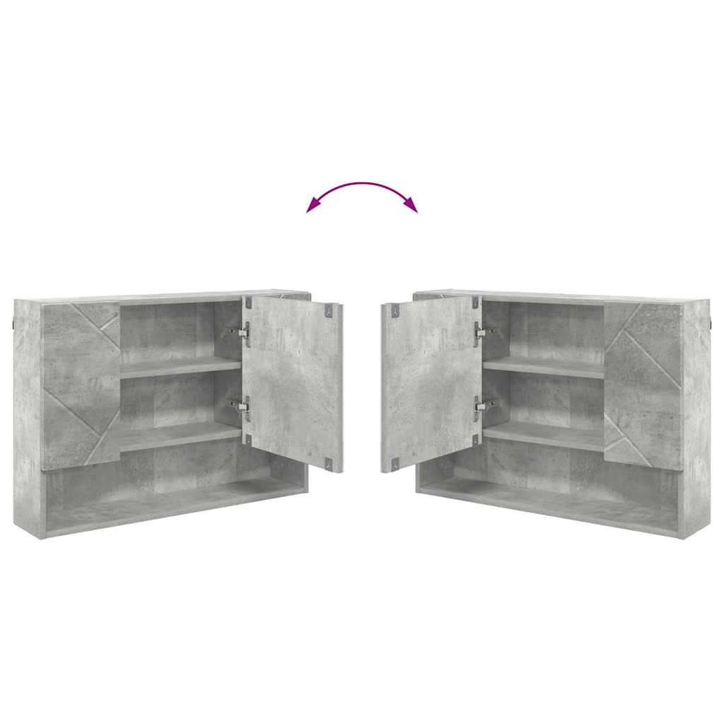 Bathroom Furniture Set with Drawer 4 pcs Concrete Grey