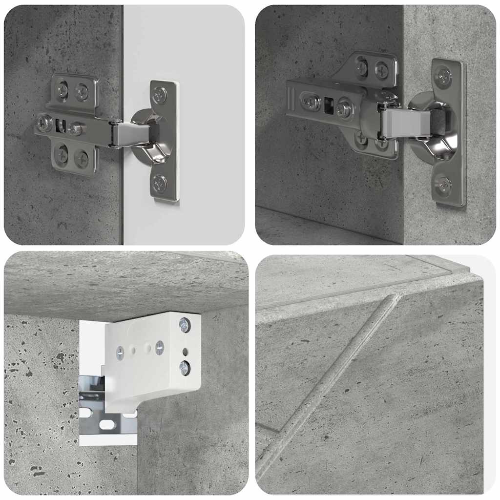 Bathroom Furniture Set with Drawer 5 pcs Concrete Grey