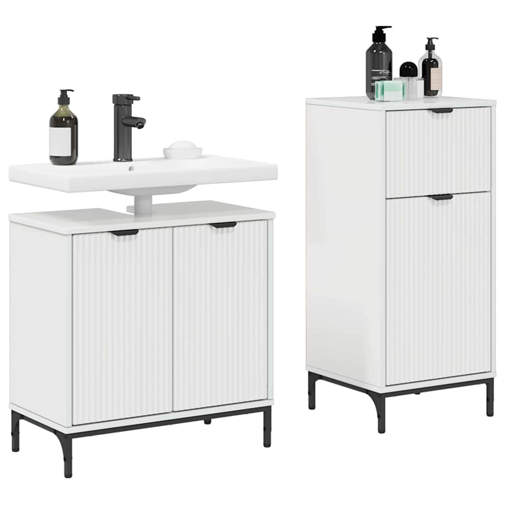 Bathroom Furniture Set 2 pcs High gloss white 39.5 x 36 x 88 cm