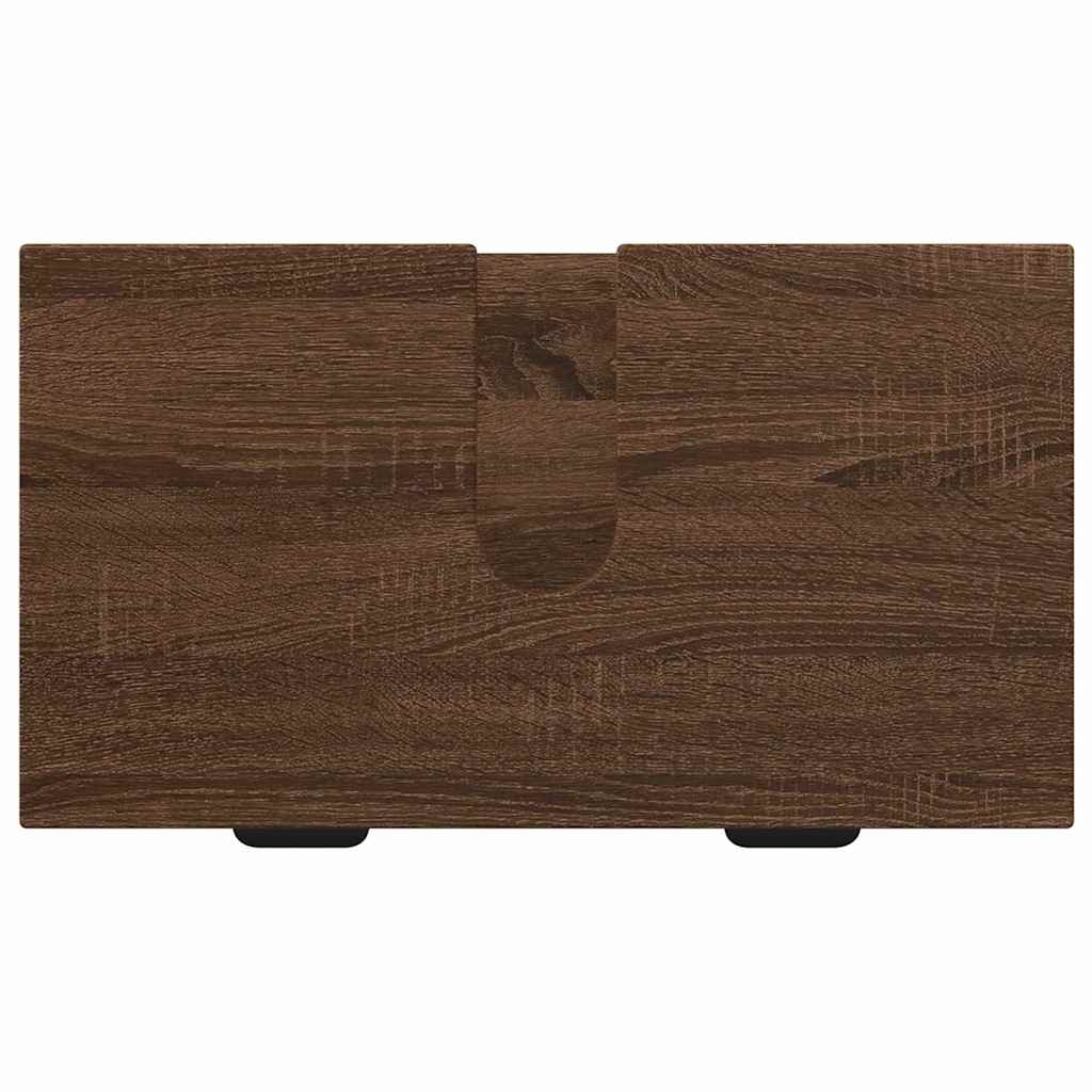 Bathroom Furniture Set Plaid 2 pcs Brown oak 39.5 x 36 x 88 cm