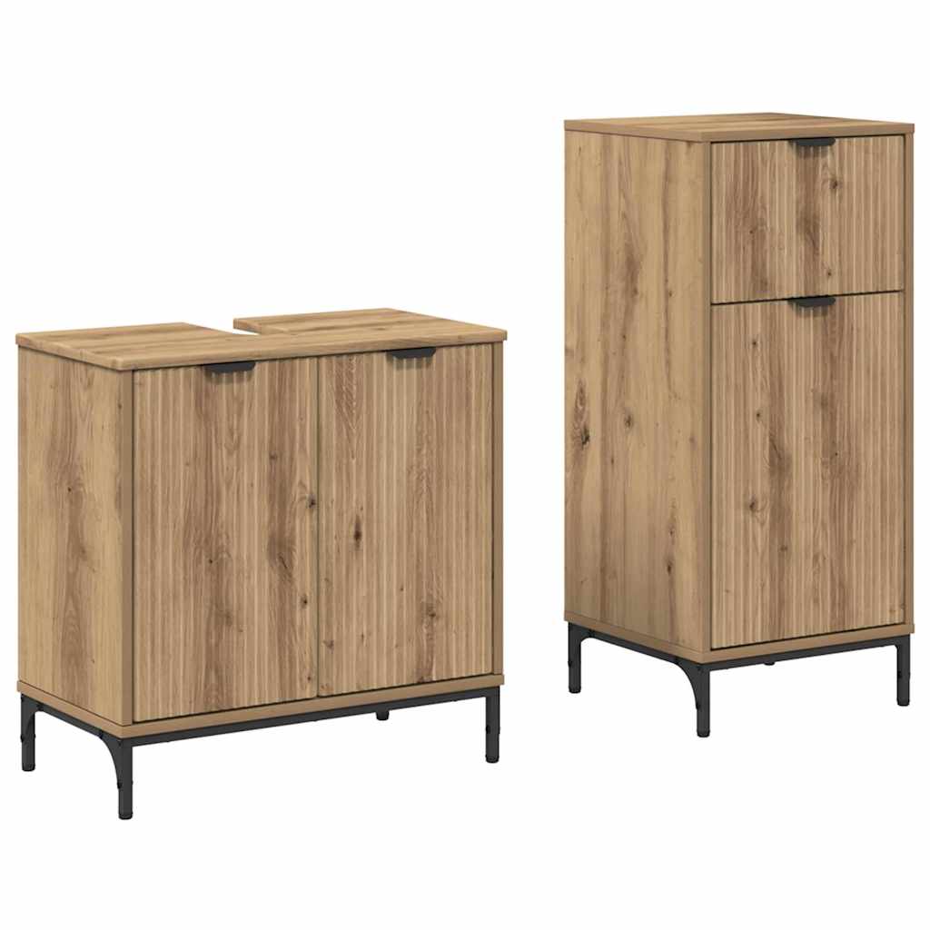 Bathroom Furniture Set 2 pcs Artisan oak 39.5 x 36 x 88 cm