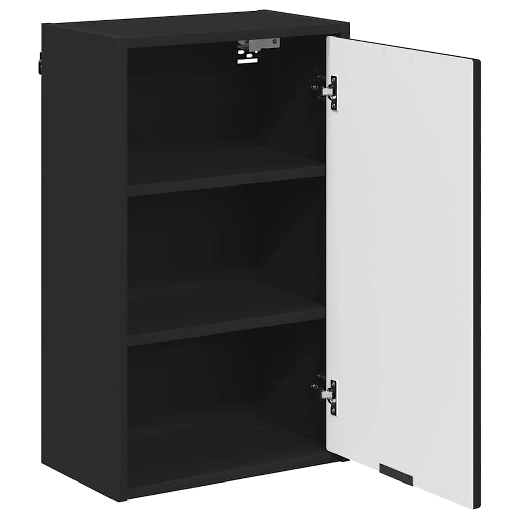 Bathroom Furniture Set with Shelf 3 pcs Black 39.5 x 36 x 88 cm