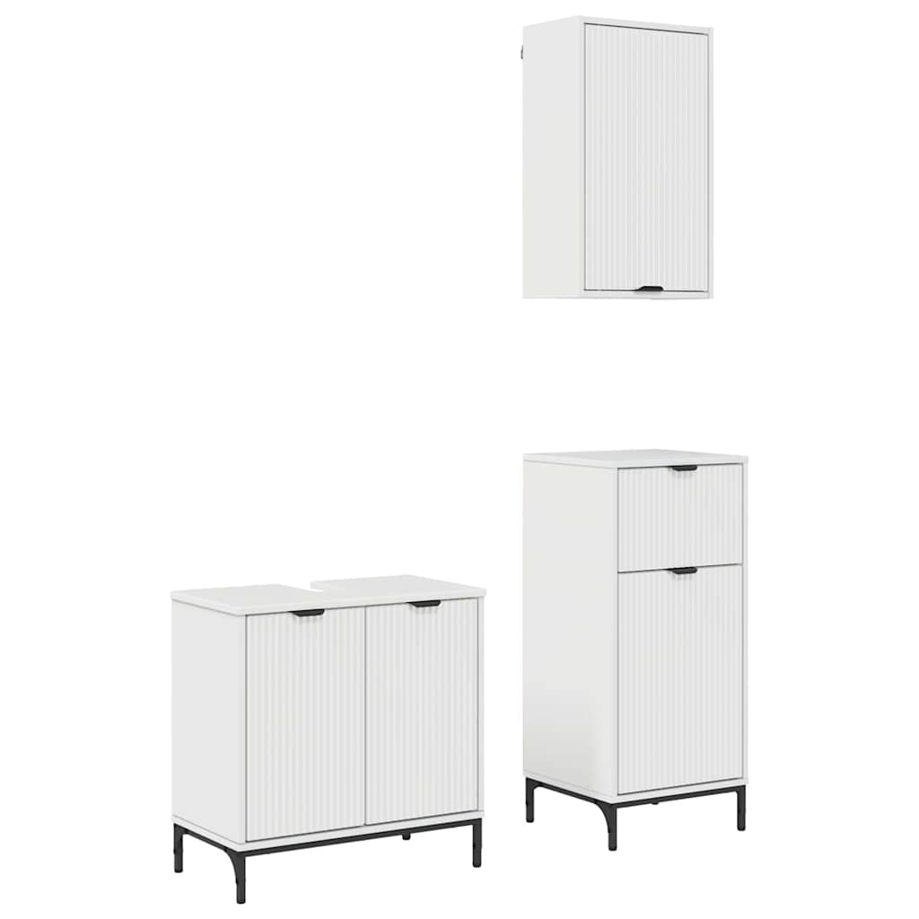 Bathroom Furniture Set 3 pcs High gloss white 39.5 x 36 x 88 cm