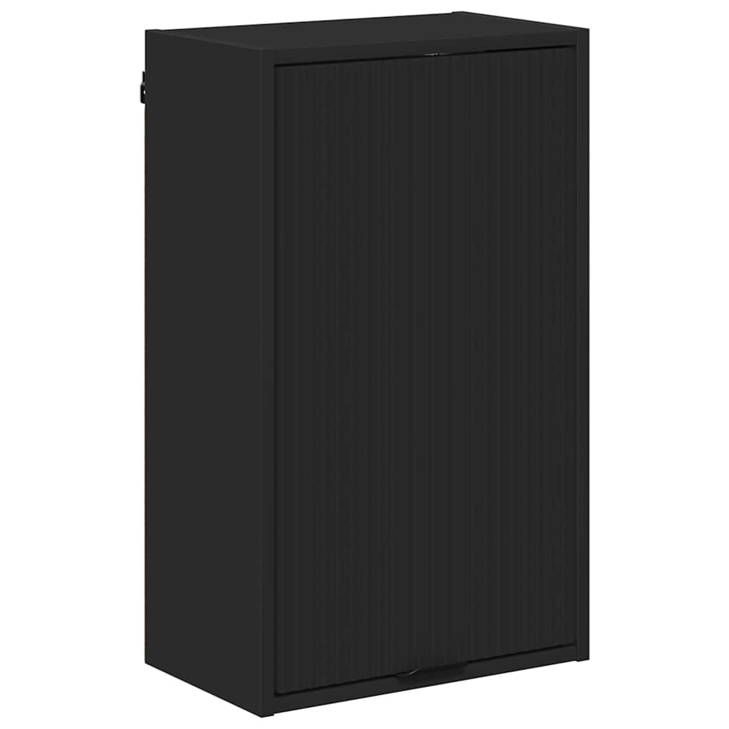 Bathroom Furniture Set with Drawer Black Engineered wood, Metal