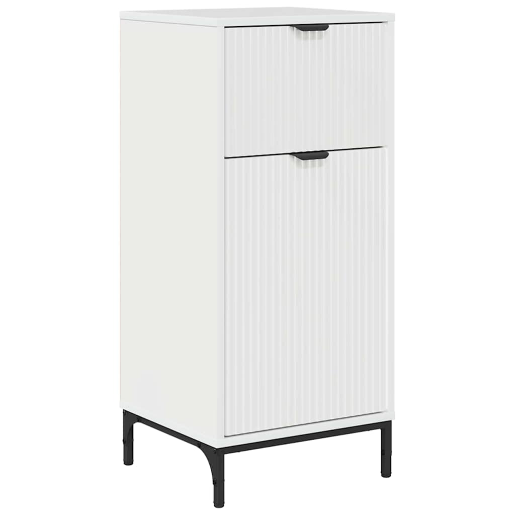 Bathroom Furniture Set High Gloss White Engineered wood, Metal