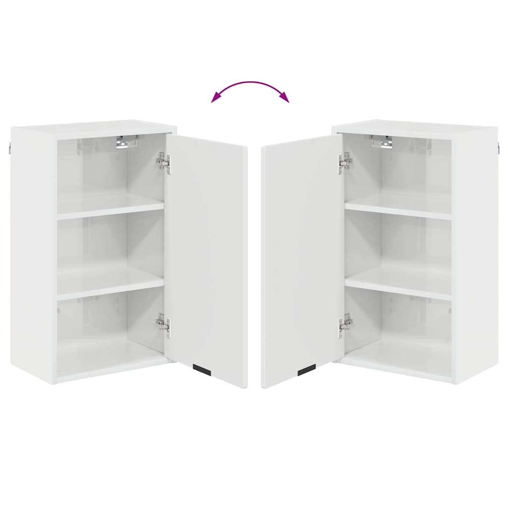 Bathroom Furniture Set High Gloss White Engineered wood, Metal