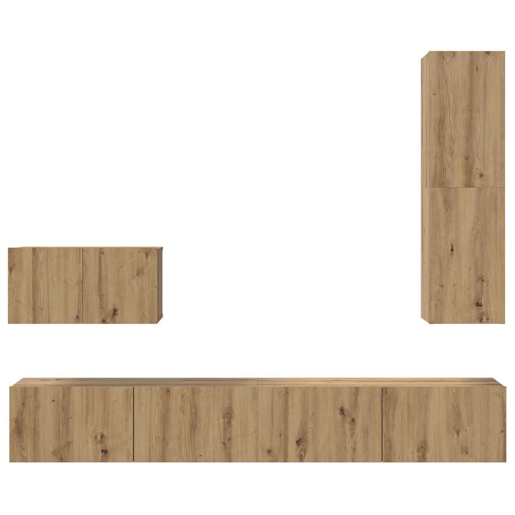 TV Cabinet Set Wall-mounted 4 pcs Artisan oak 200 x 30 x 30 cm