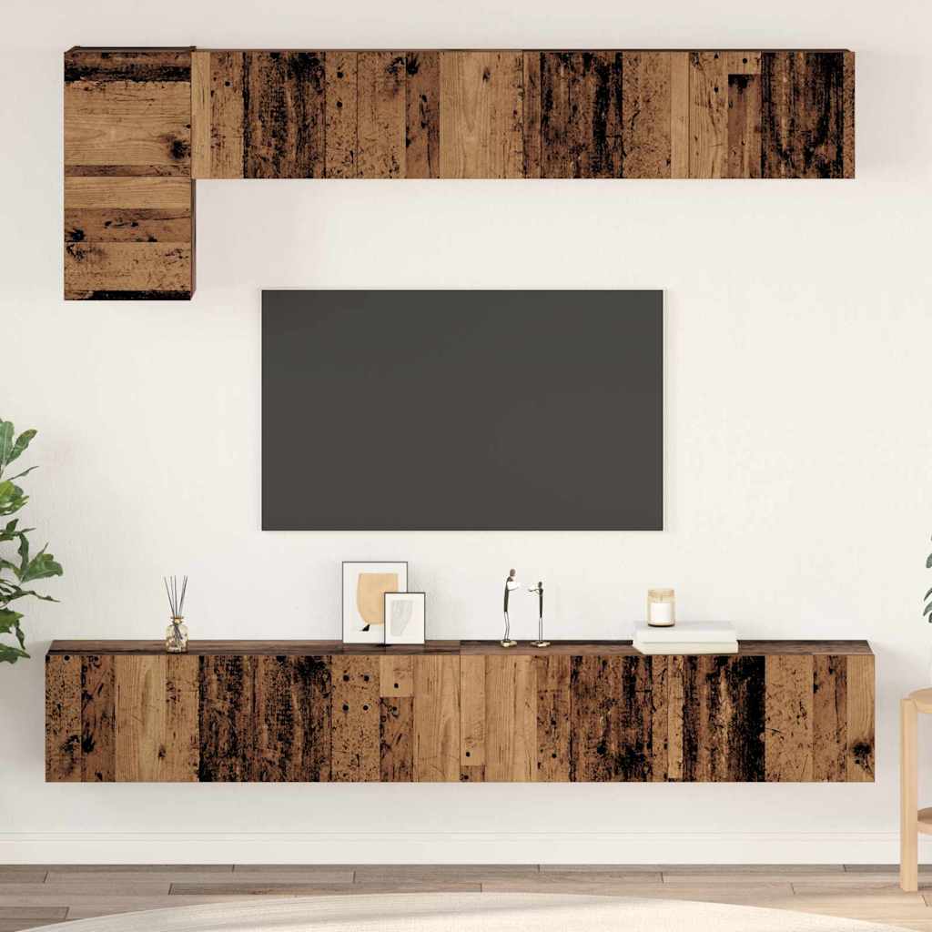 TV Cabinet Set 5 pcs Old wood 100 x 30 x 30 cm Engineered wood