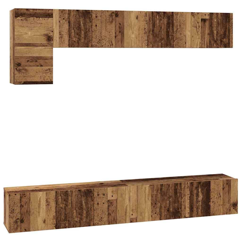 TV Cabinet Set 5 pcs Old wood 100 x 30 x 30 cm Engineered wood