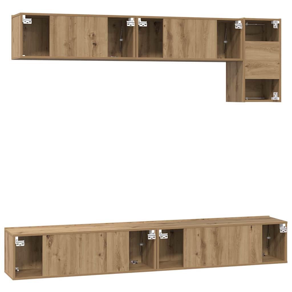 TV Cabinet Set Wall-mounted 5 pcs Artisan oak 100 x 30 x 30 cm