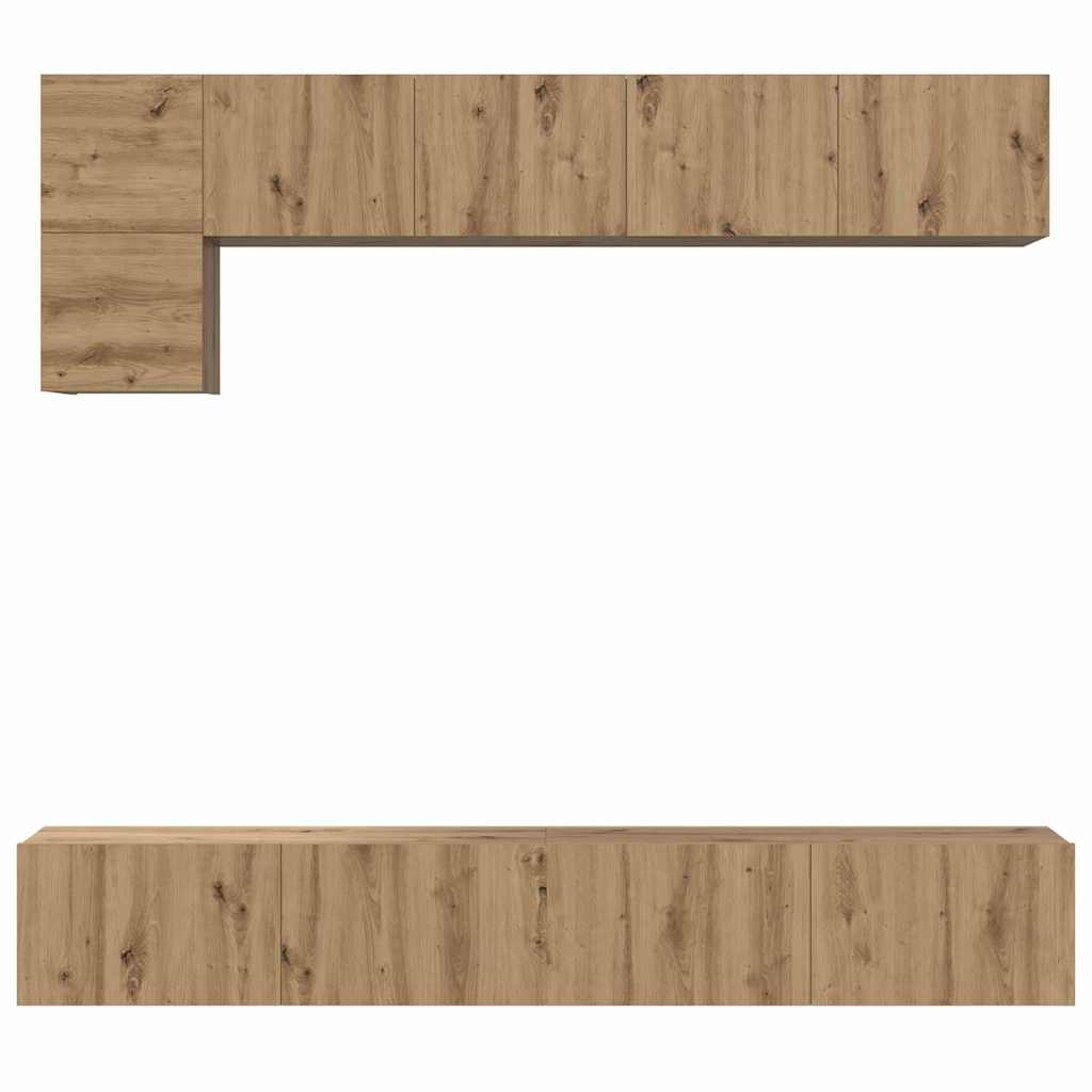 TV Cabinet Set Wall-mounted 5 pcs Artisan oak 100 x 30 x 30 cm