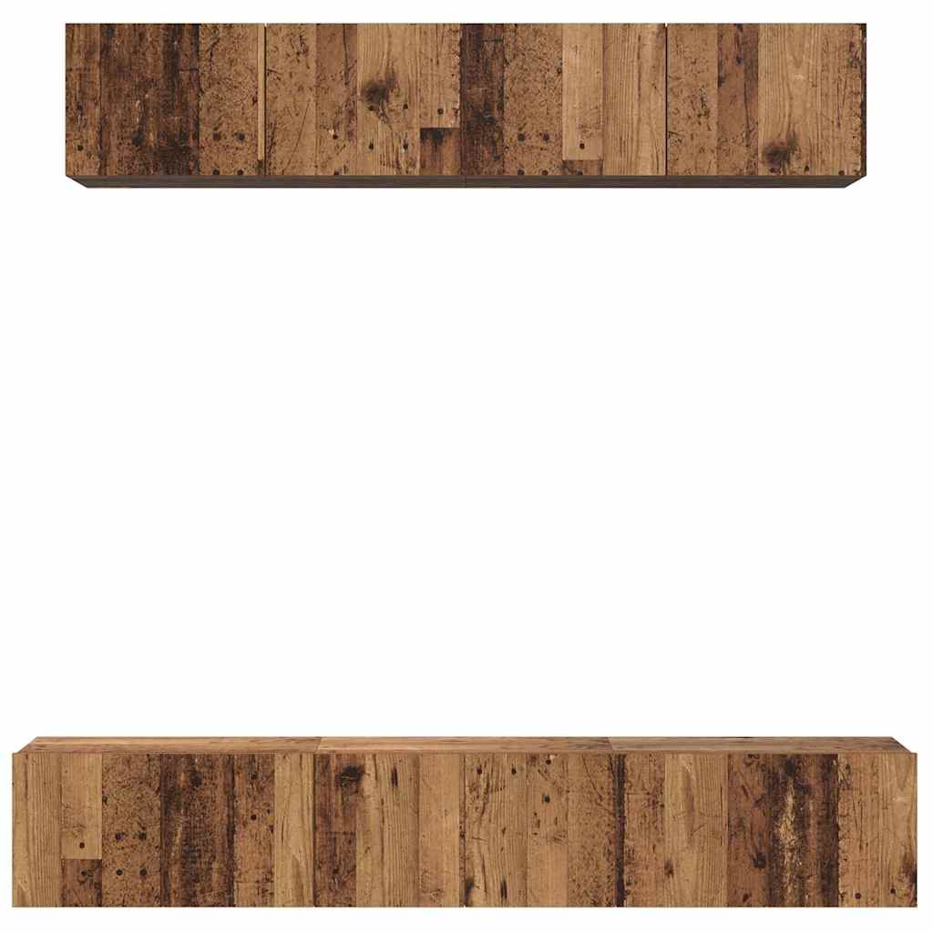 TV Cabinet Set 5 pcs Old wood 100 x 30 x 30 cm Engineered wood