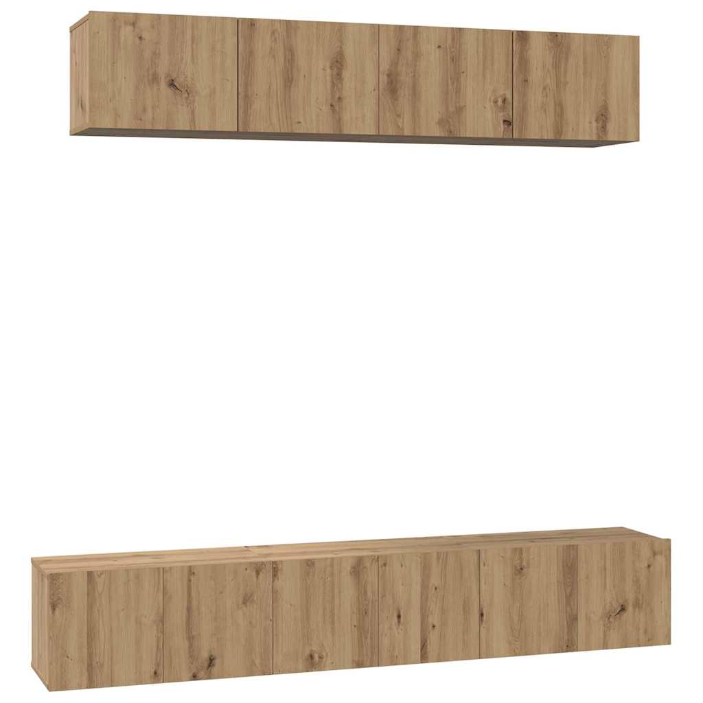 TV Cabinet Set Wall-mounted 5 pcs Artisan oak 100 x 30 x 30 cm