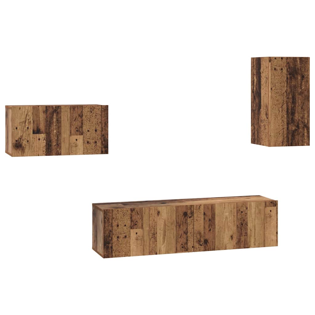 TV Cabinet Set 4 pcs Old wood 30.5 x 30 x 60 cm Engineered wood