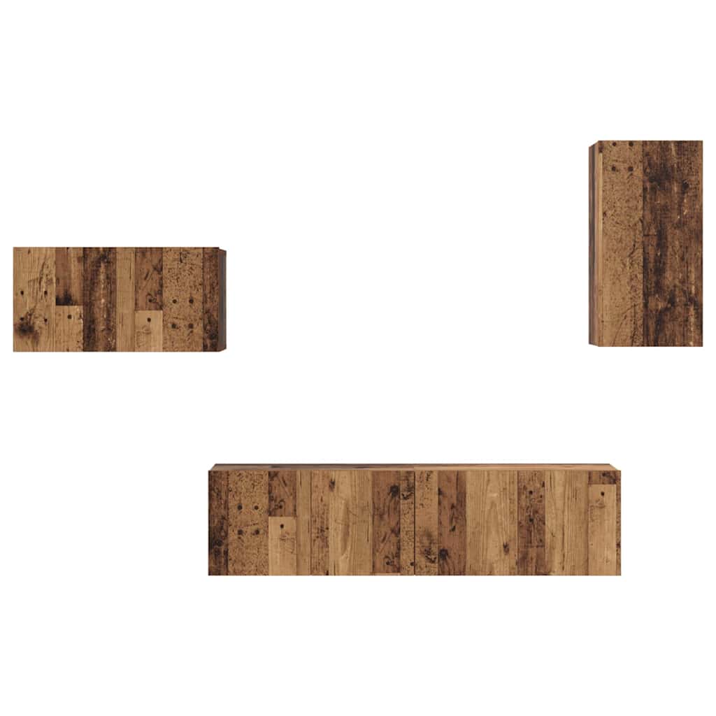TV Cabinet Set 4 pcs Old wood 30.5 x 30 x 60 cm Engineered wood