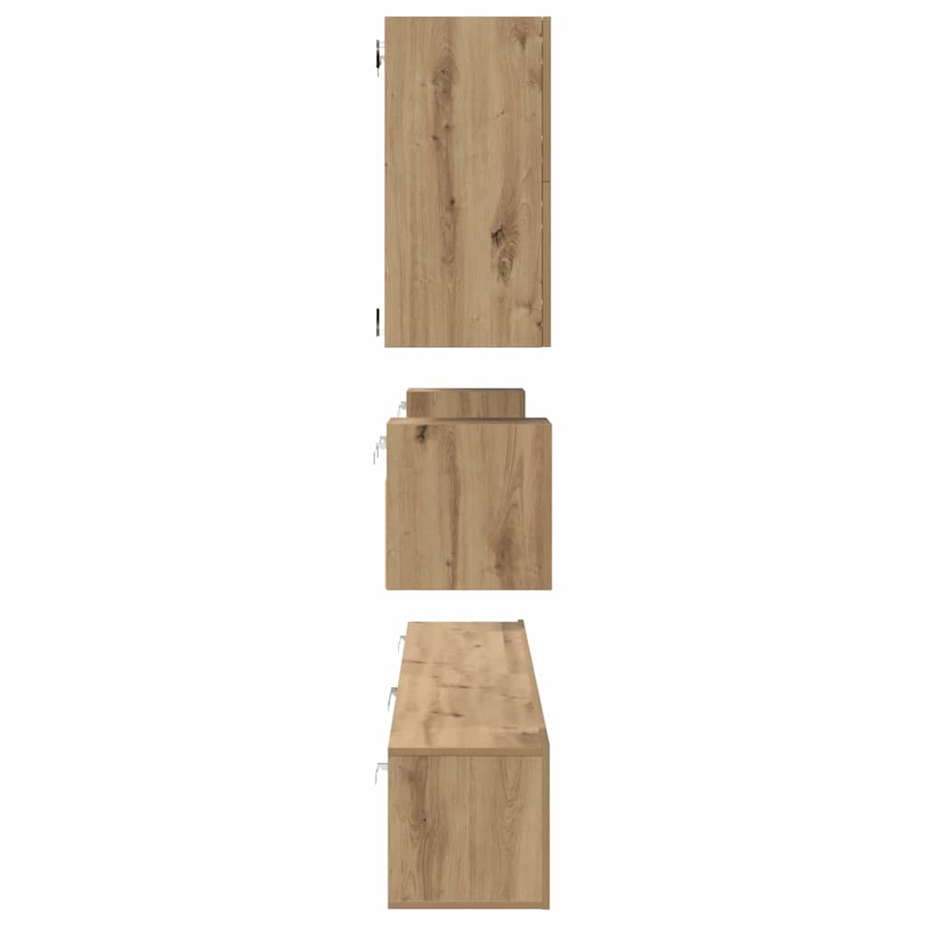TV Cabinet Set Wall-mounted 8 pcs Artisan oak Engineered wood