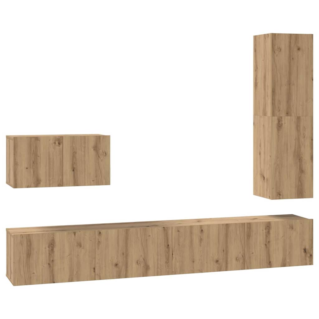 TV Cabinet Set with Drawer 4 pcs Artisan oak 30.5 x 30 x 110 cm