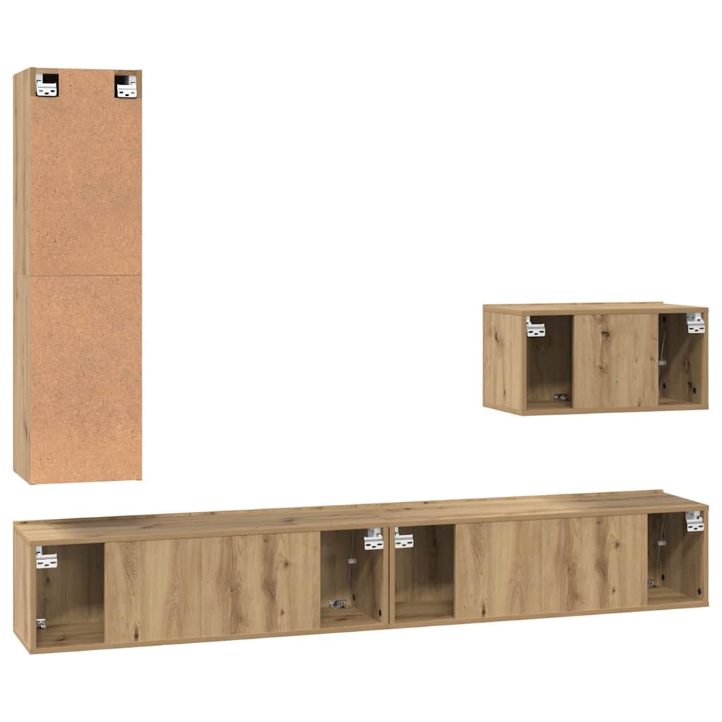 TV Cabinet Set with Drawer 4 pcs Artisan oak 30.5 x 30 x 110 cm
