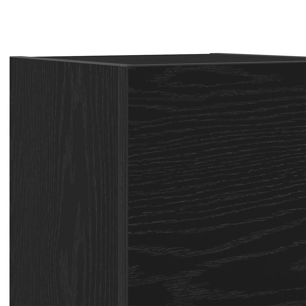 TV Cabinet Set Wall-mounted 5 pcs Black oak 160 x 30 x 30.5 cm