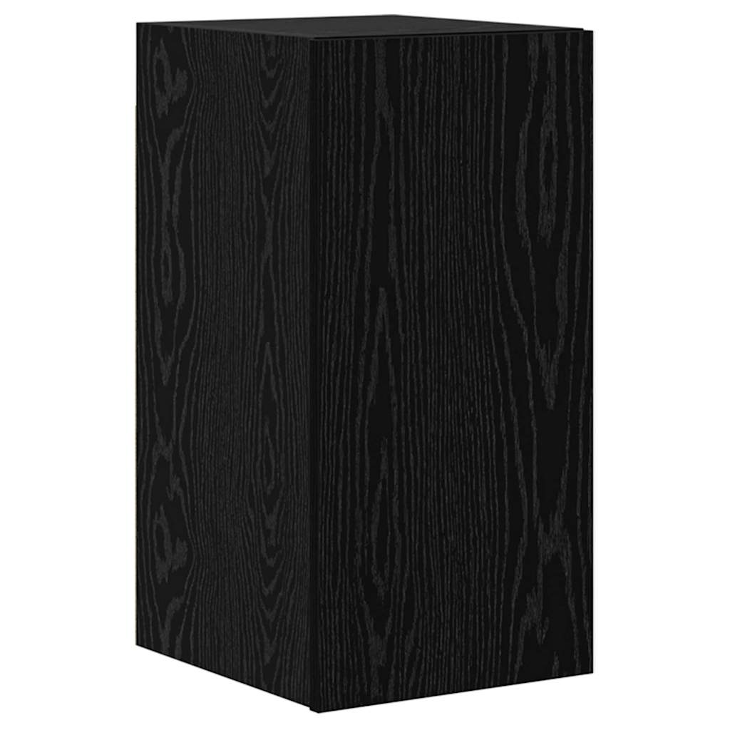 Wall TV Cabinet Wall-mounted Black oak Engineered wood