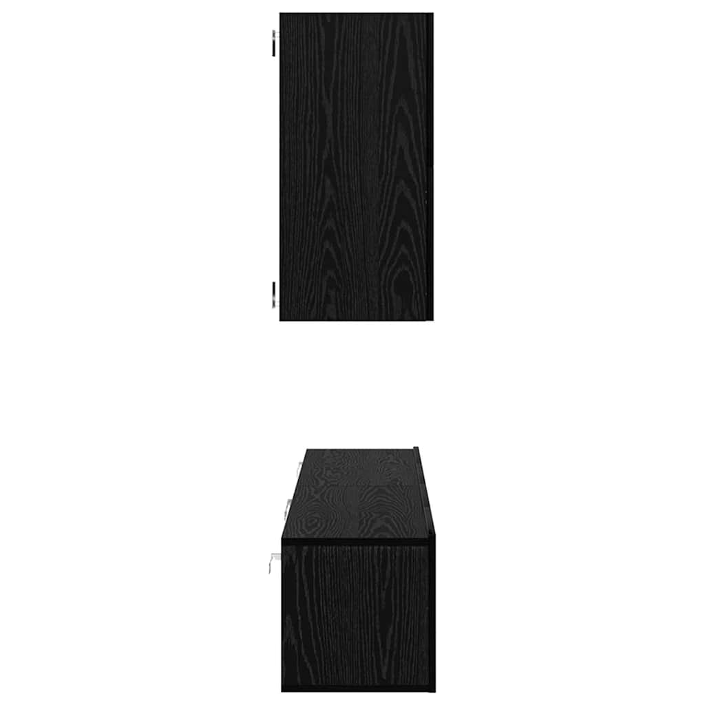 Wall TV Cabinet Wall-mounted Black oak Engineered wood
