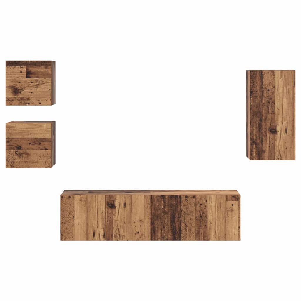 TV Cabinet Set 5 pcs Old wood 30.5 x 30 x 60 cm Engineered wood