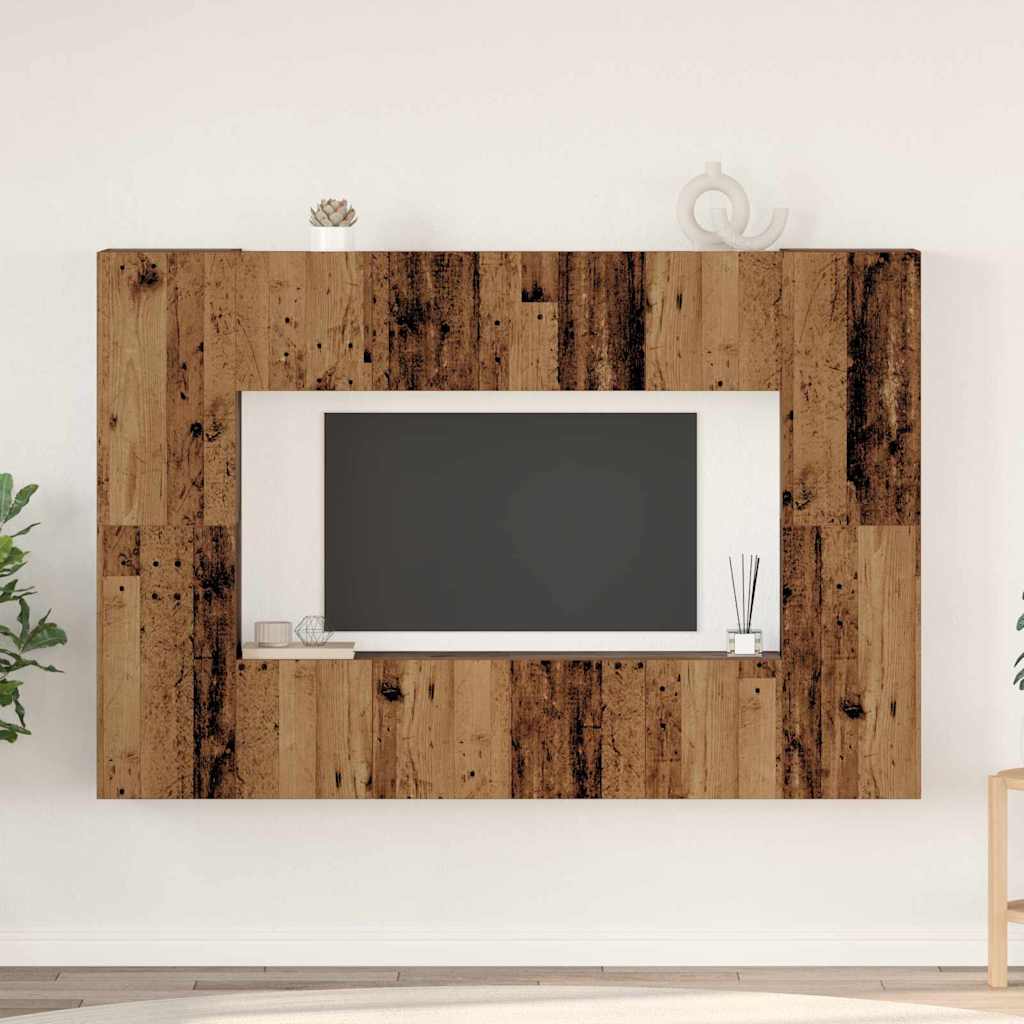 TV Cabinet Set 8 pcs Old wood 60 x 30 x 30 cm Engineered wood