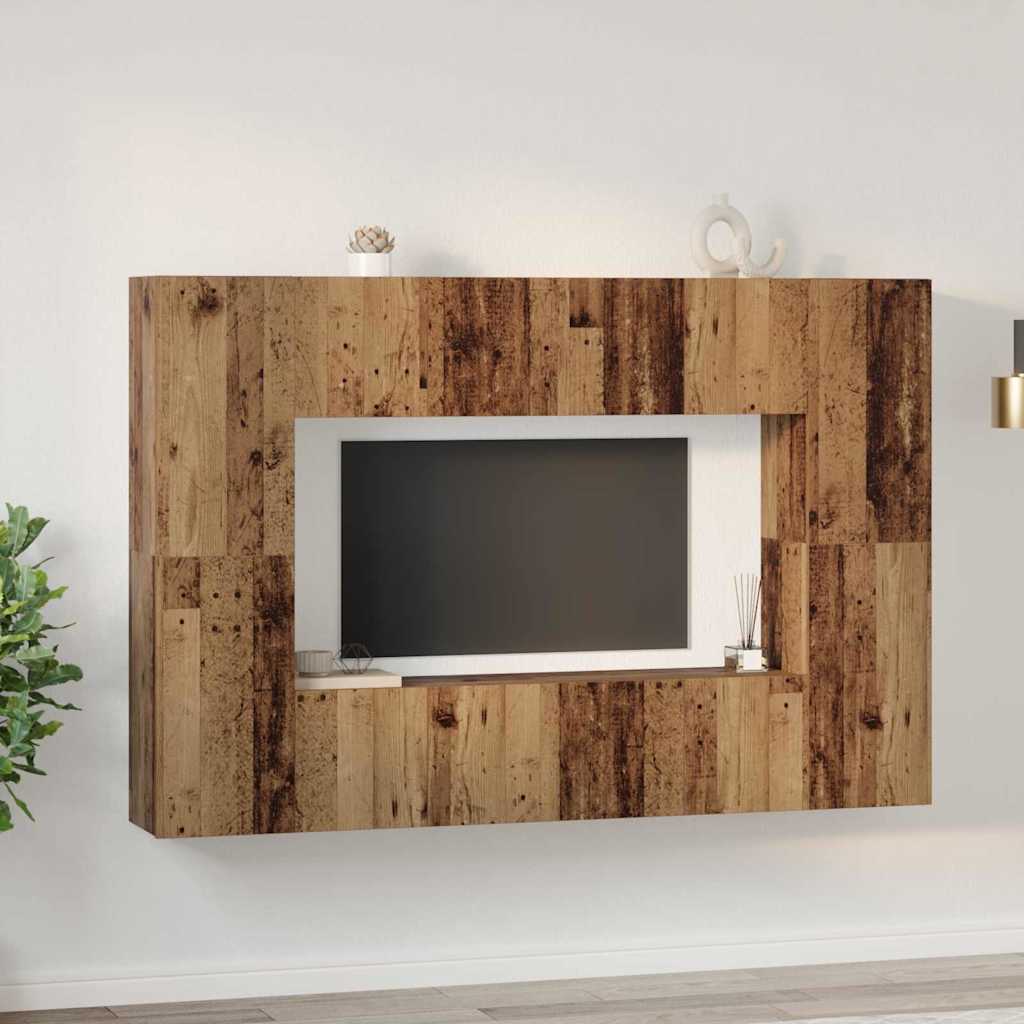 TV Cabinet Set 8 pcs Old wood 60 x 30 x 30 cm Engineered wood